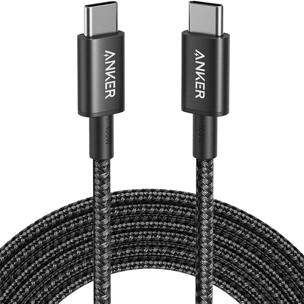 Anker 735 Charger (Nano II 65W) and New Nylon USB-C to USB-C 100W Cable (10 ft)