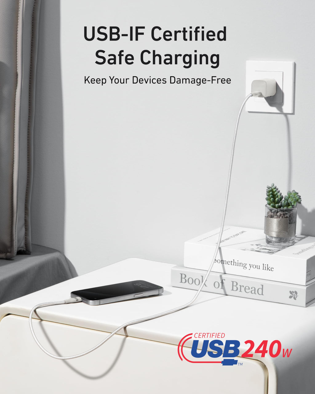Anker Laptop Power Bank (25K, 165W, Built-In and Retractable Cables) and Anker USB-C to USB-C Cable (6 ft, 240W, Upcycled-Braided)