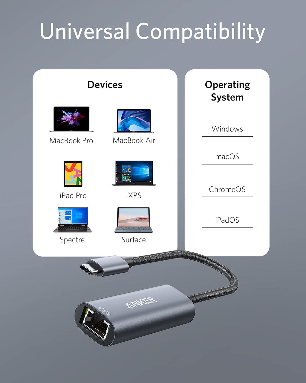Refurbished Anker PowerExpand USB-C to 2.5 Gbps Ethernet Adapter