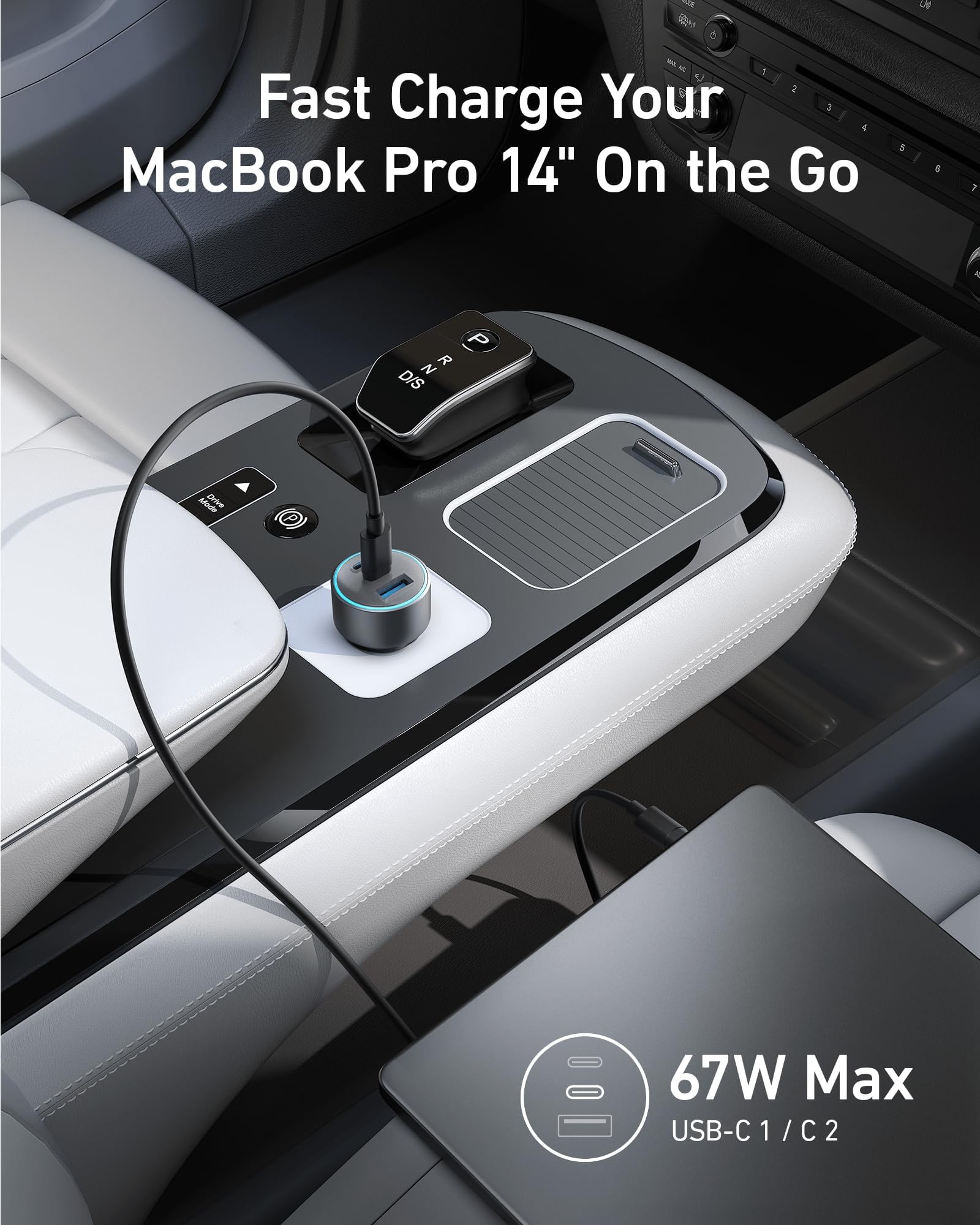 Anker with fast car charging for MacBook Pro 67W max