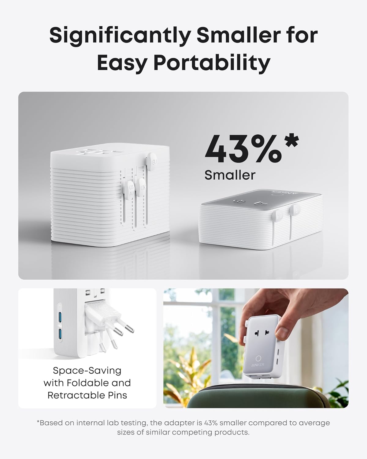Anker MagGo Wireless Charging Station (Foldable 3-in-1) and Anker Nano Travel Adapter (5-in-1, 20W, 1-Pack)
