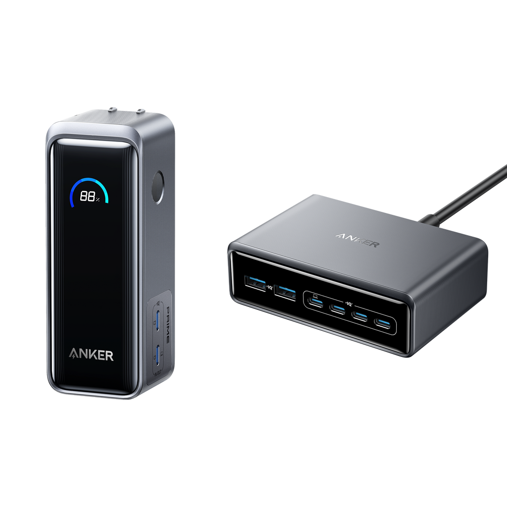Prime Power Bank (9.6K, 65W, Fusion) and Charger (200W, 6 Ports, GaN)