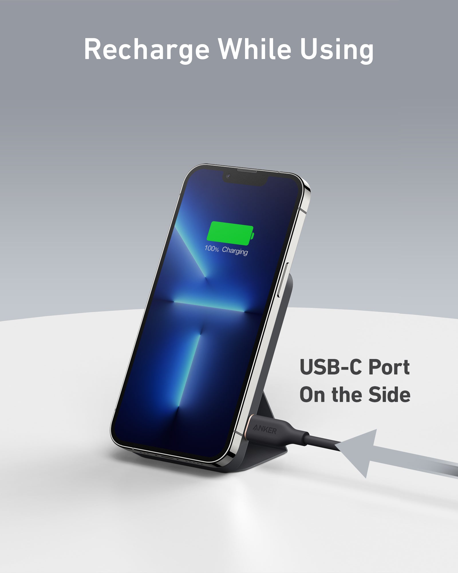 Anker with USB-C port for fast charging