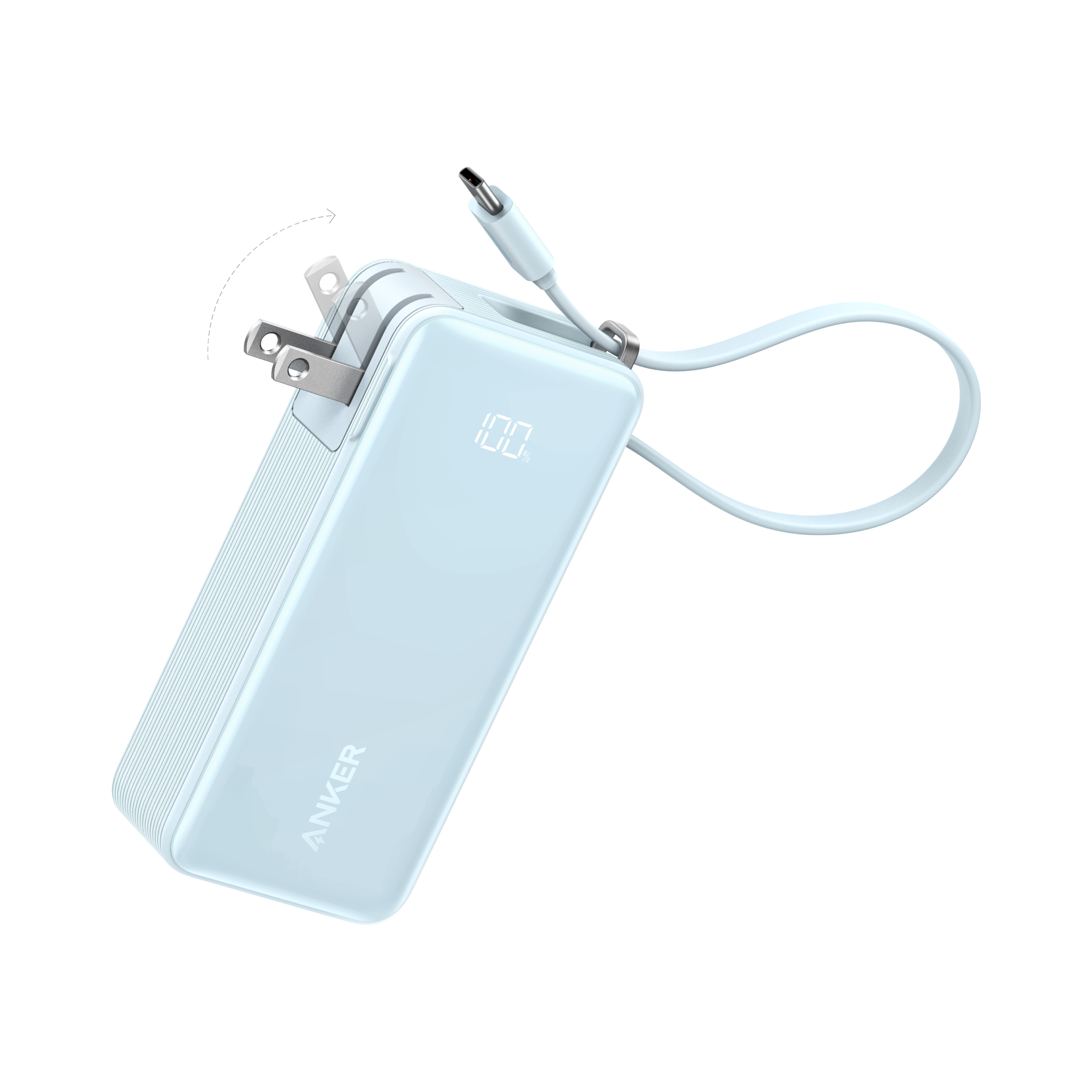 Power Bank (10K, Fusion, Built-In Cable)