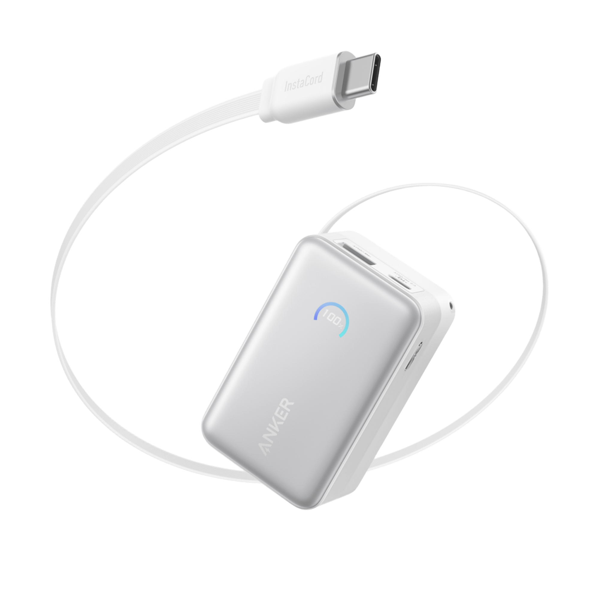 Nano Power Bank (10K, 45W, Built-In Retractable USB-C Cable)