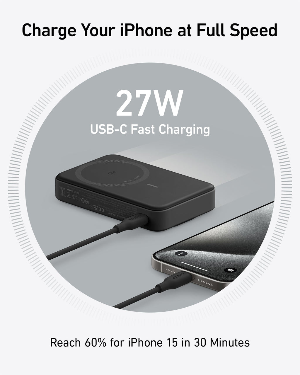 Anker power bank with USB-C fast charging for Keyword