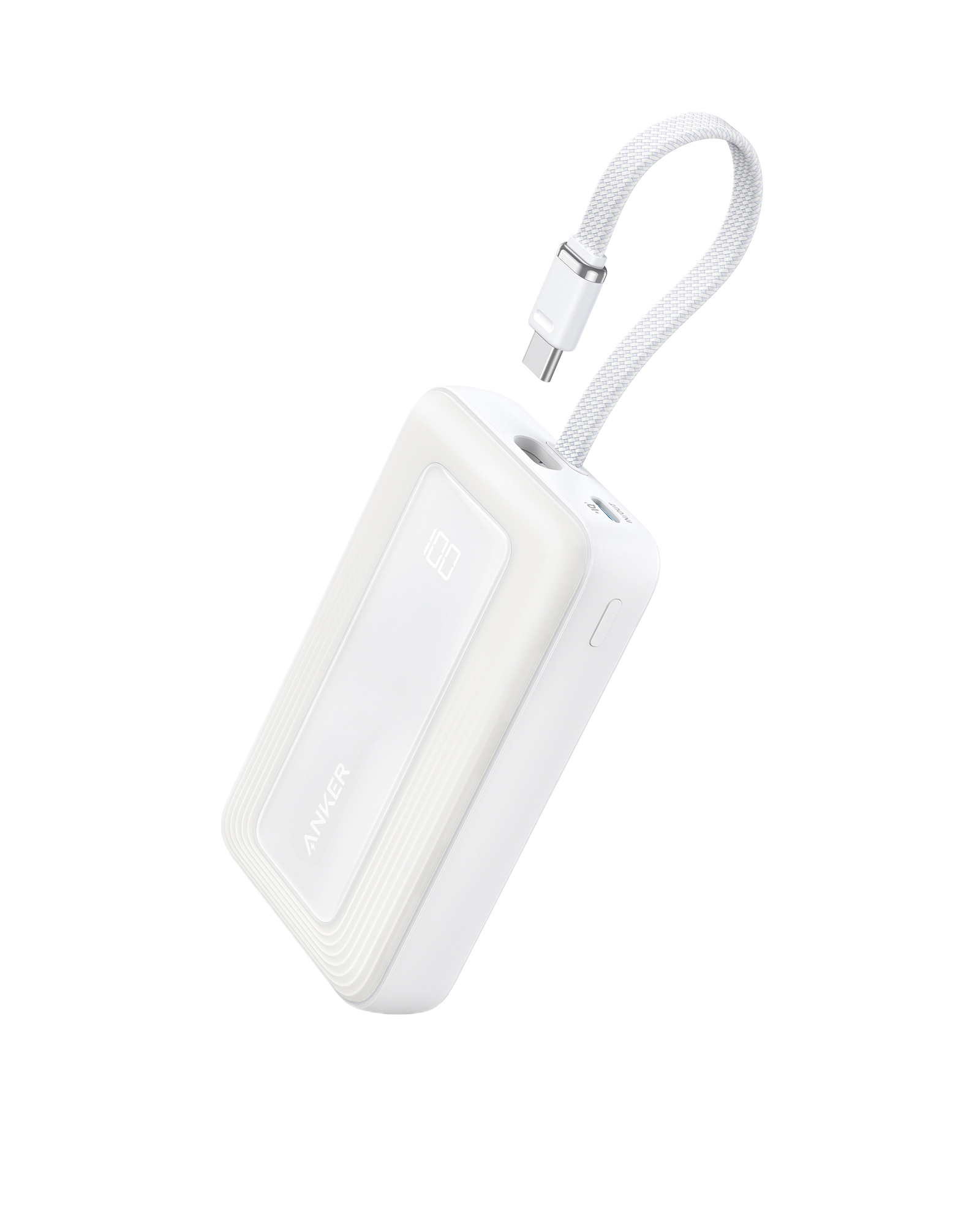 Zolo Power Bank (10K, 30W) with a 5.4-inch (13.7 cm) built-in USB-C cable.
