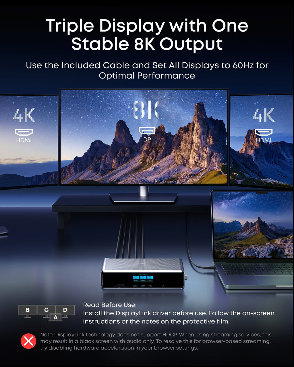 Anker Prime DL7400 Docking Station (14-in-1, Triple Display, DisplayLink)