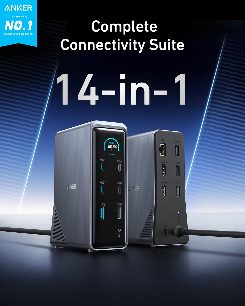 Anker 14-in-1 dock with smart power and multiple ports