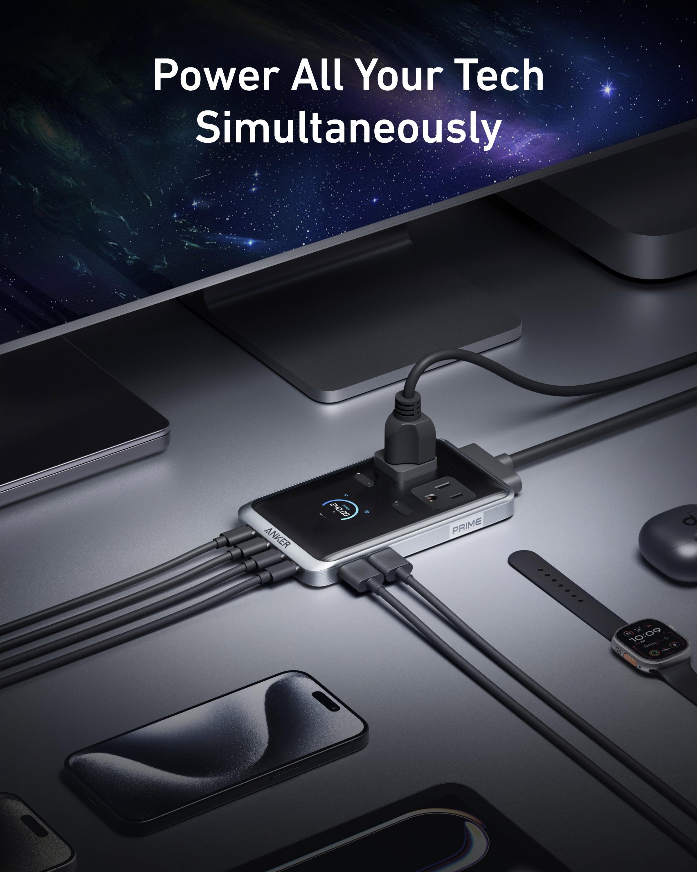 Anker Prime Charging Station (8-in-1, 240W) and USB-C to USB-C Cable (6 ft, 240W )