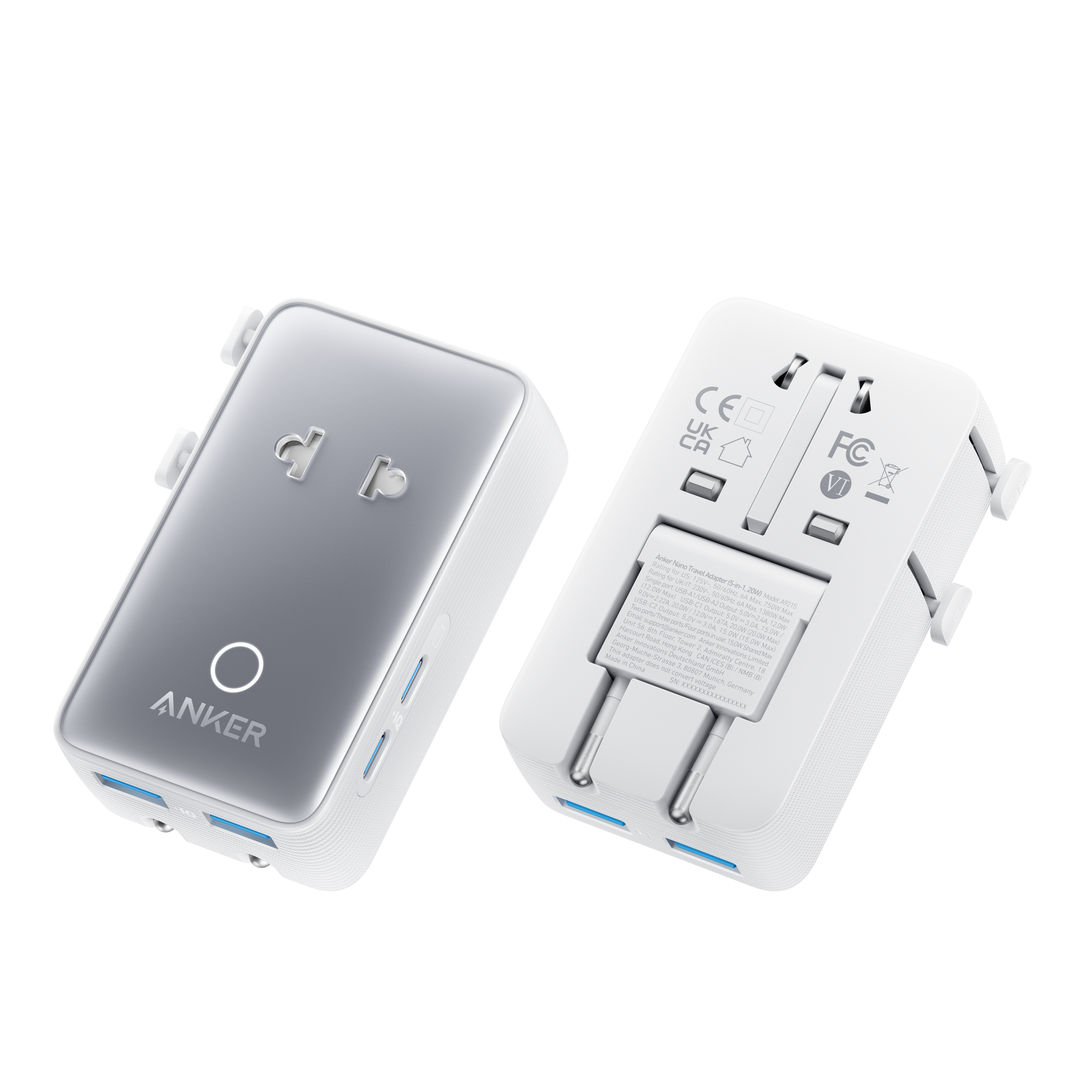 Anker MagGo Wireless Charging Station (3-in-1, Foldable Pad) and Anker Nano Travel Adapter (5-in-1, 20W, 1-Pack)