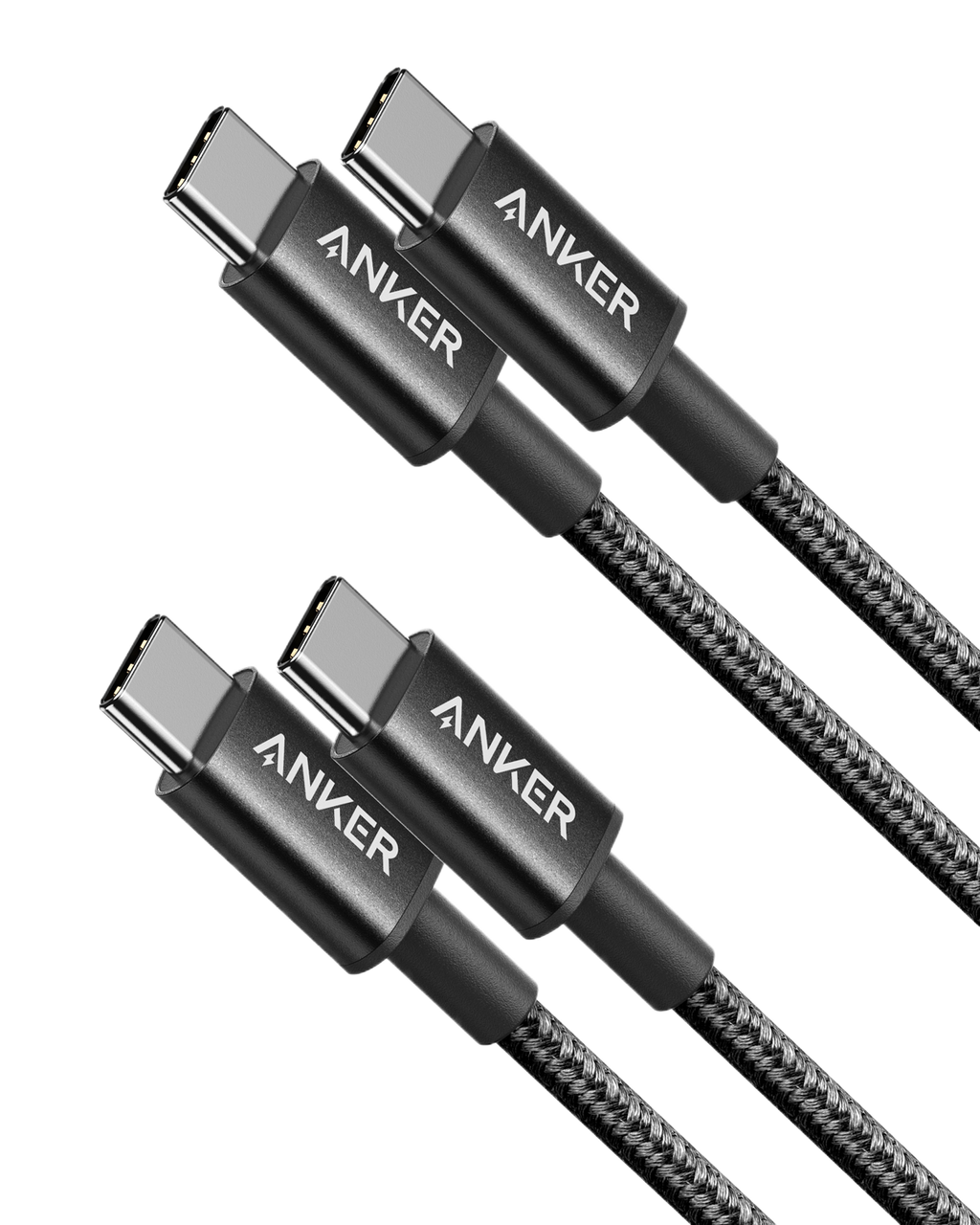 2-Pack New Nylon USB C to USB C Cable (3.3 ft 60W)