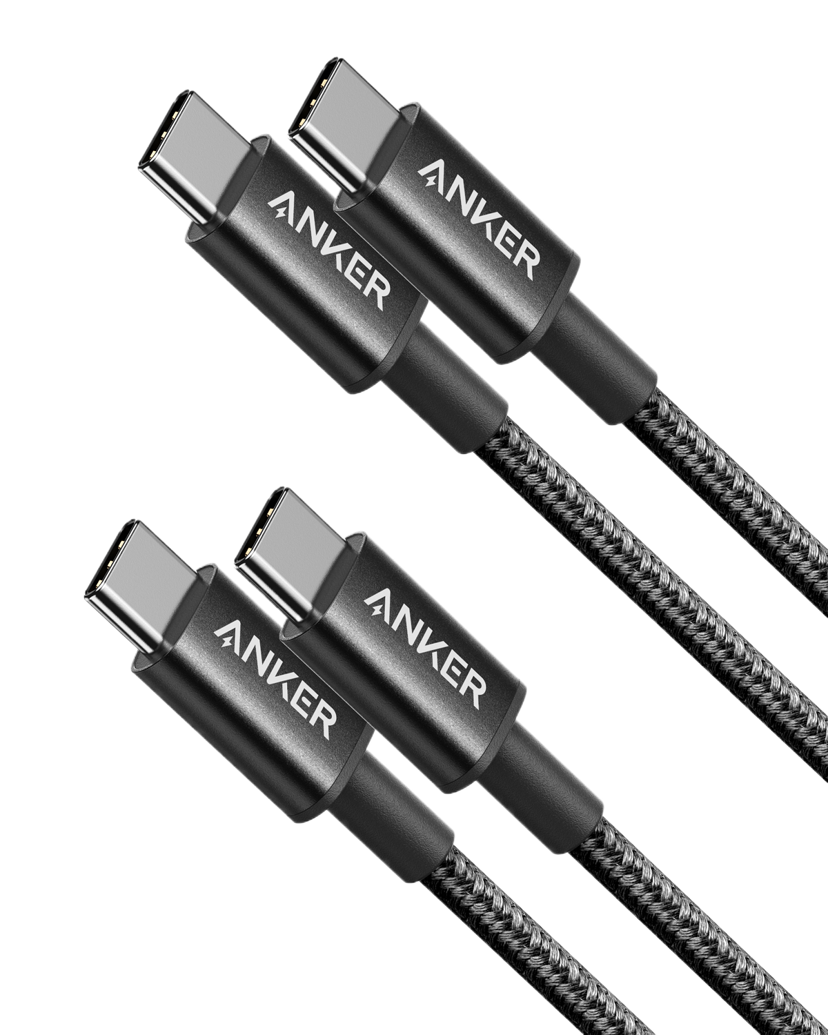 2-Pack New Nylon USB C to USB C Cable (3.3 ft 60W)
