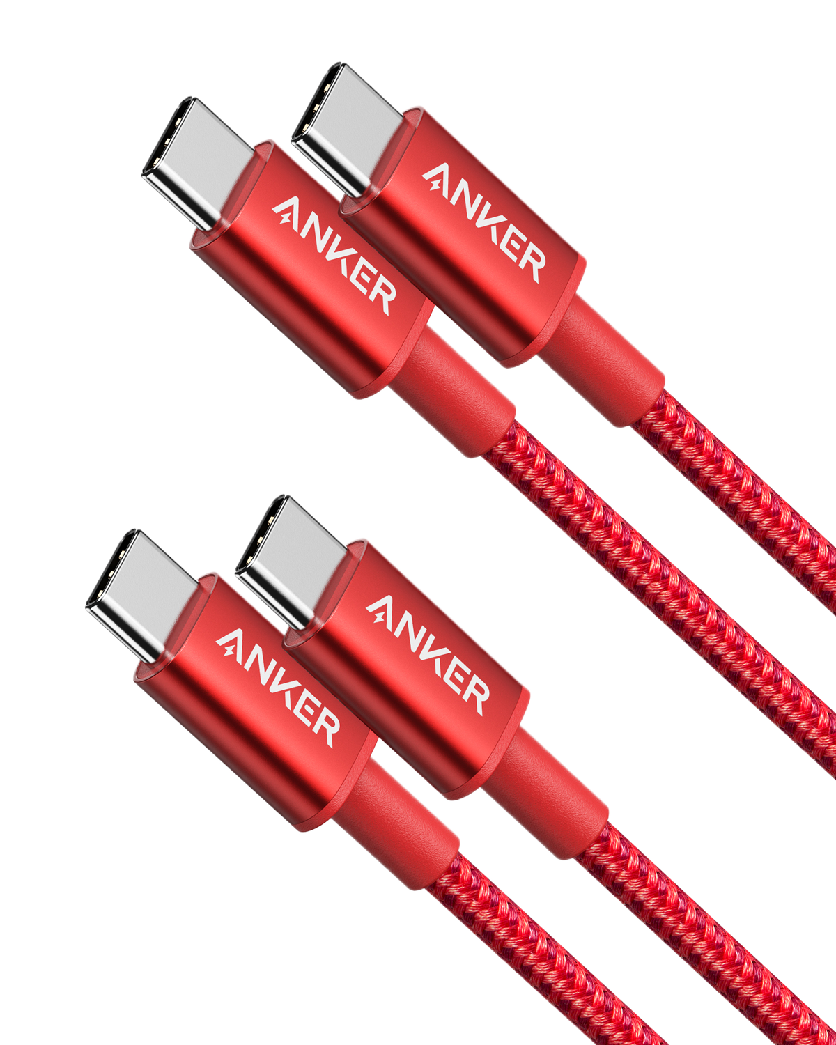 2-Pack New Nylon USB C to USB C Cable (3.3 ft 60W)