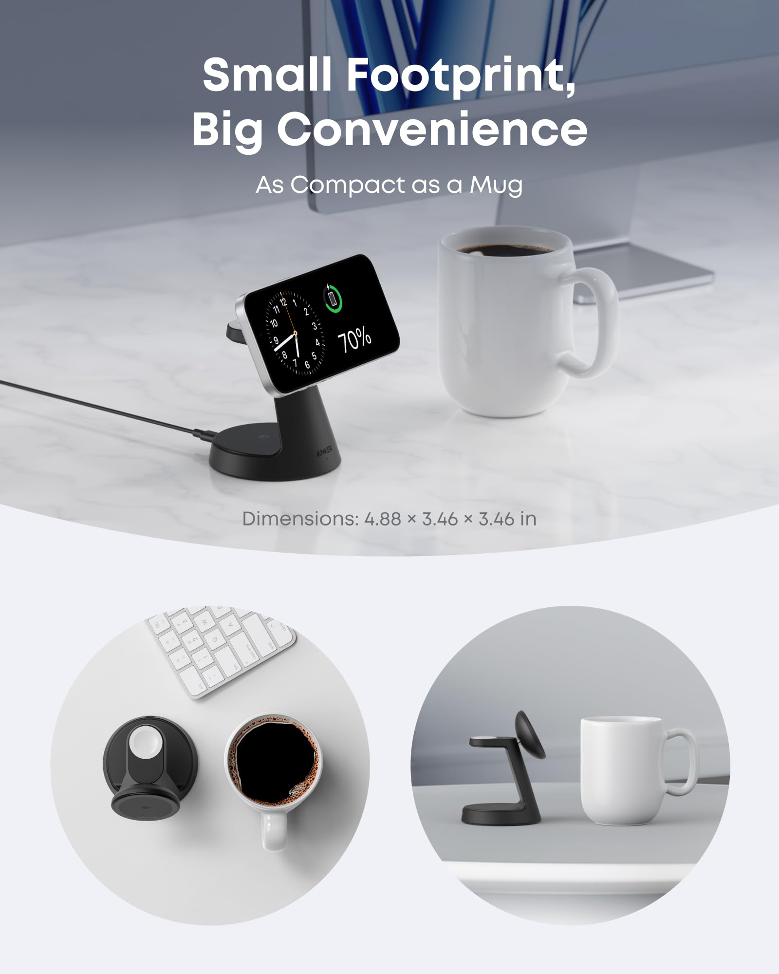 Anker charger with compact design for space-saving convenience