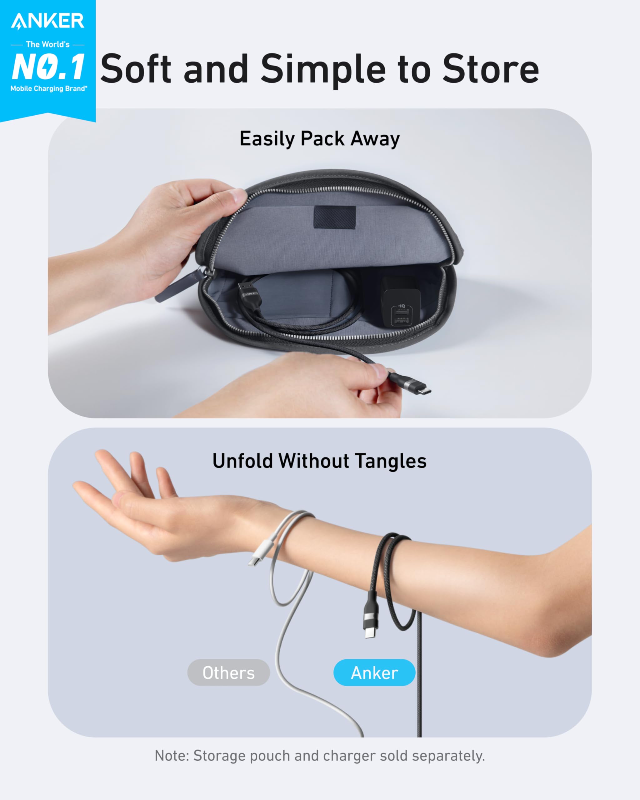 Anker cable for easy storage with tangle-free Keyword