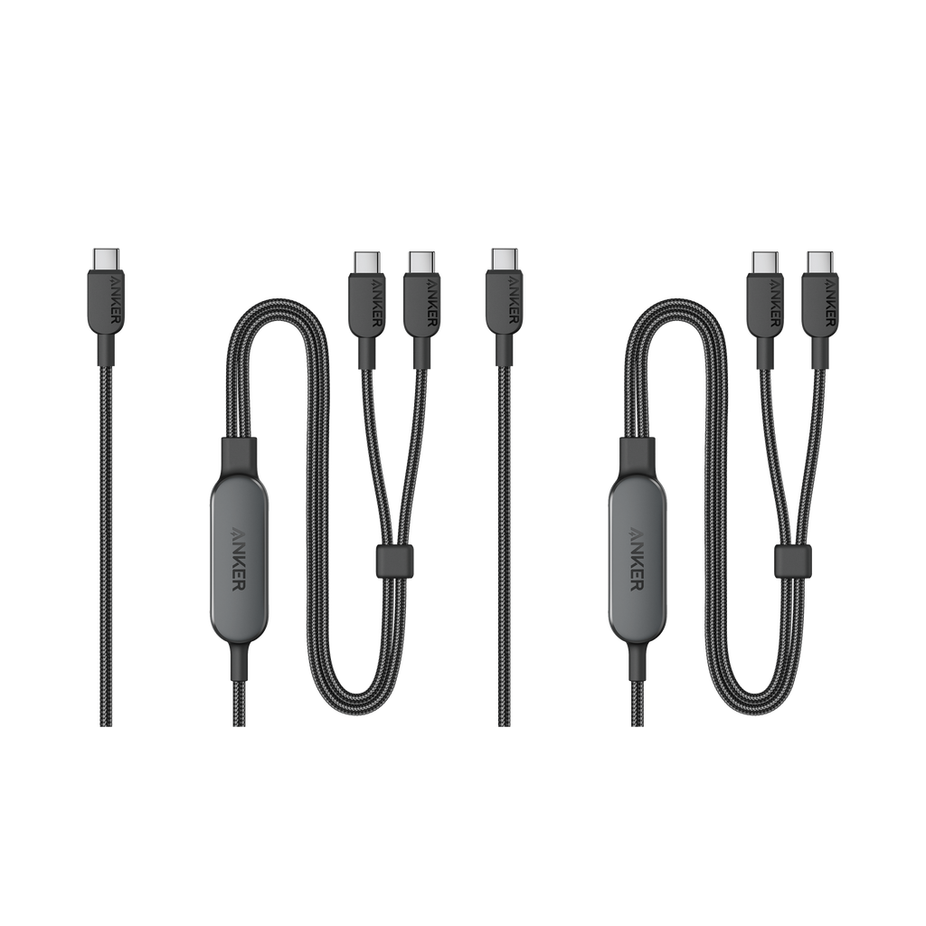 140W 2-in-1 USB-C to USB-C Cable 2 Pack