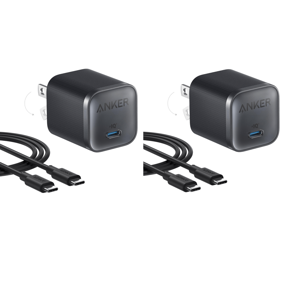 Nano Charger (45W) with USB-C to USB-C Cable 2-Pack
