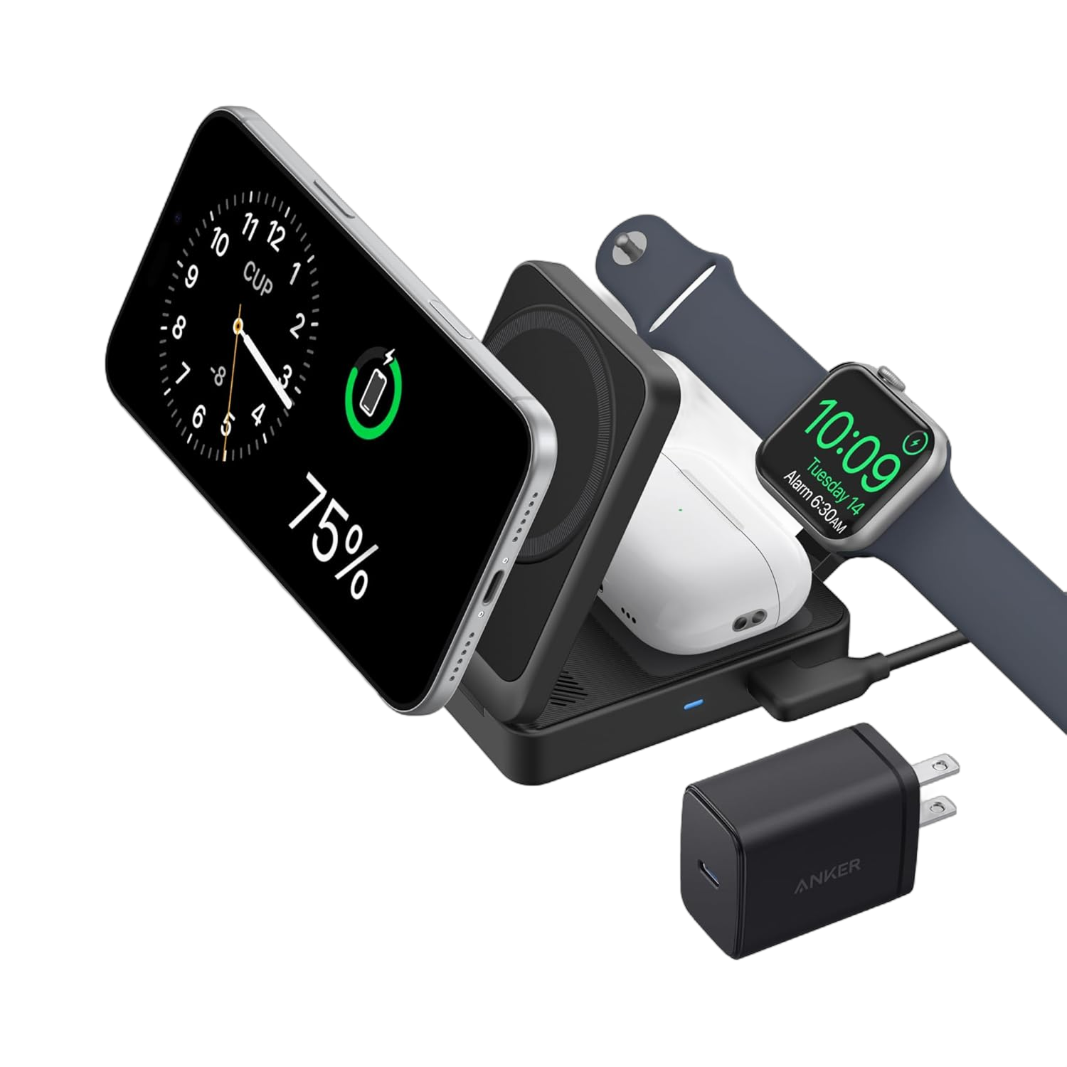 MagGo Wireless Charging Station (Foldable 3-in-1)