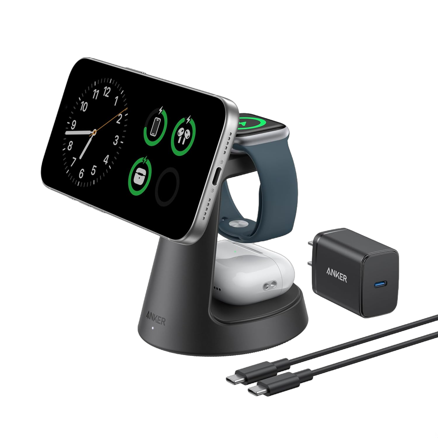 MagGo Wireless Charging Station (3-in-1, Dock Stand)