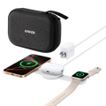 MagGo Wireless Charging Station (3-in-1, Foldable Pad, Aurora White, with Travel Case & Adapter)